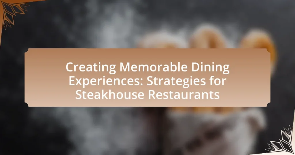 Creating Memorable Dining Experiences: Strategies for Steakhouse Restaurants