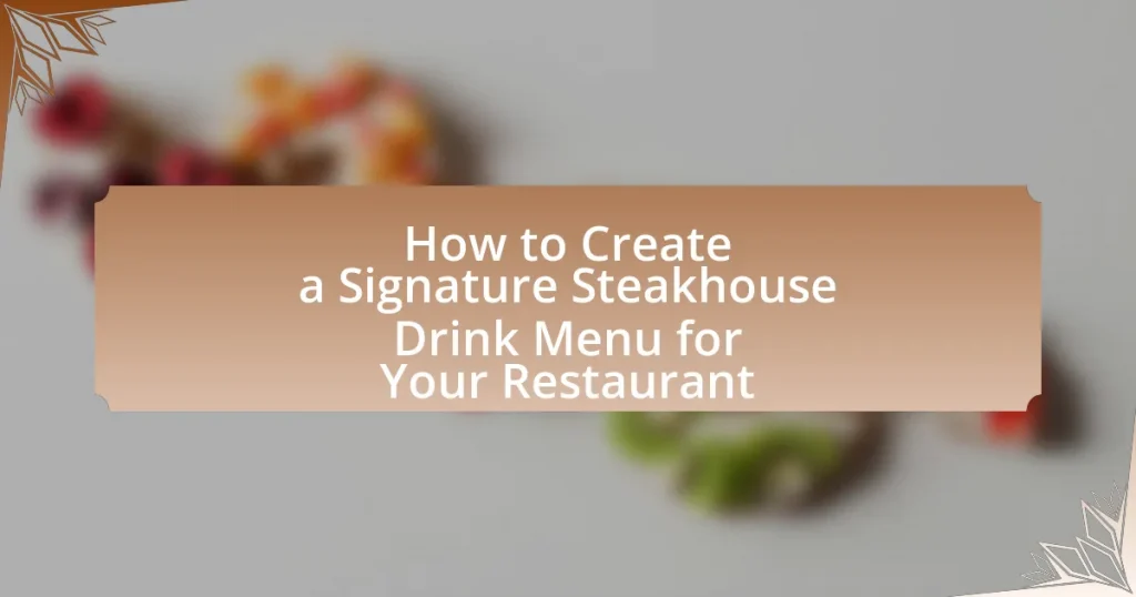 How to Create a Signature Steakhouse Drink Menu for Your Restaurant