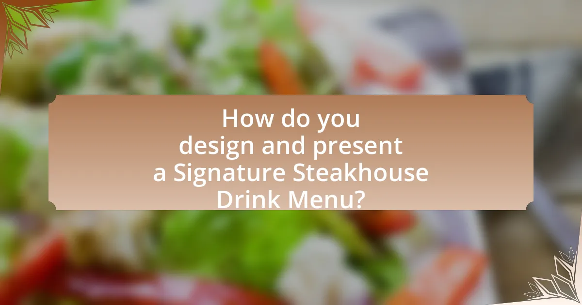 How do you design and present a Signature Steakhouse Drink Menu?