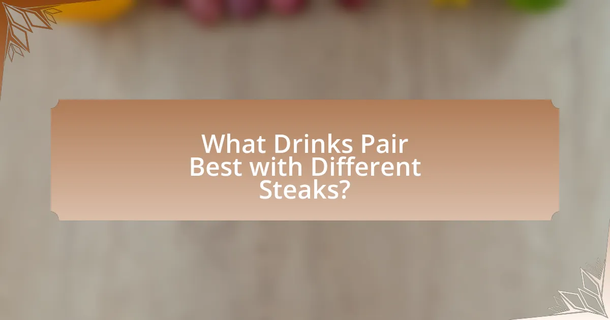 What Drinks Pair Best with Different Steaks?