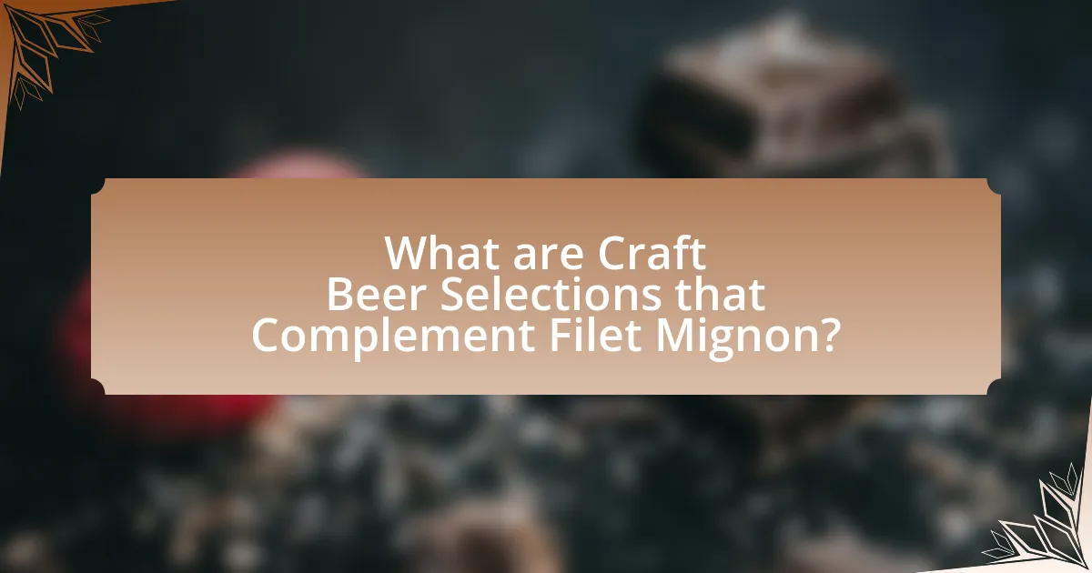 What are Craft Beer Selections that Complement Filet Mignon?