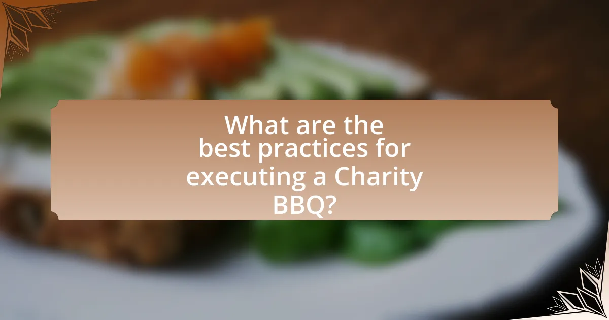 What are the best practices for executing a Charity BBQ?