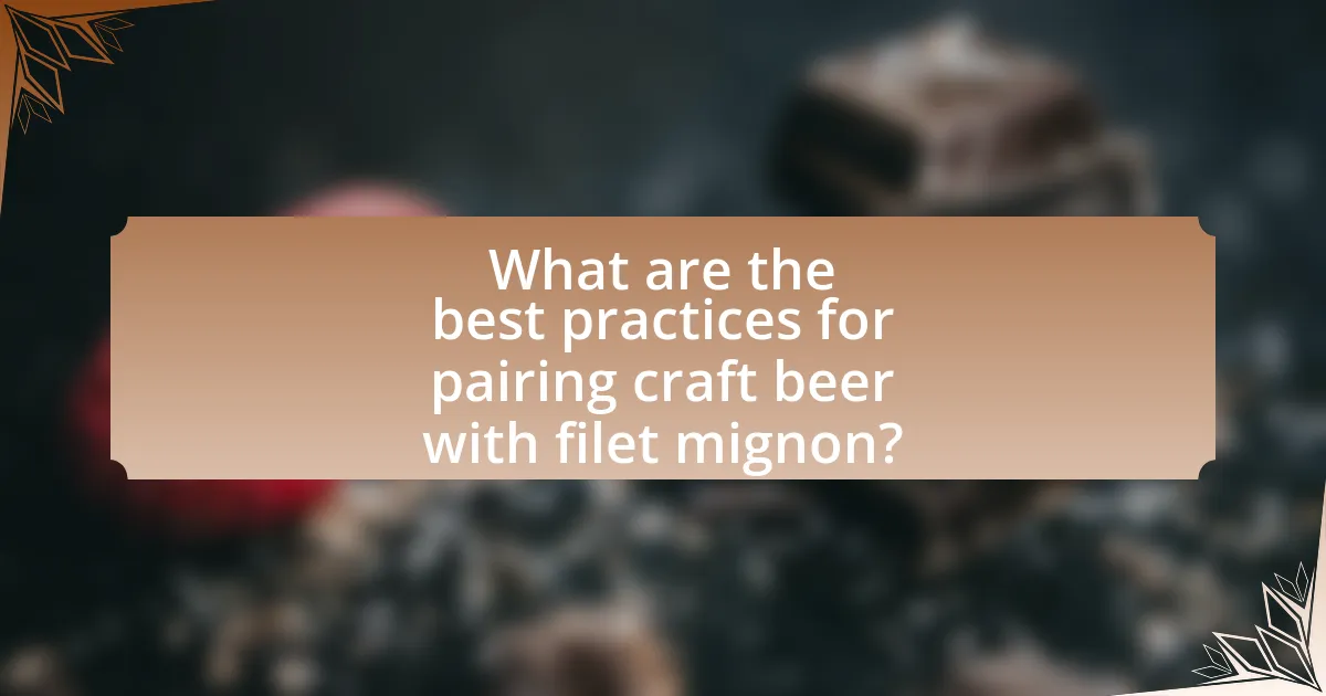 What are the best practices for pairing craft beer with filet mignon?