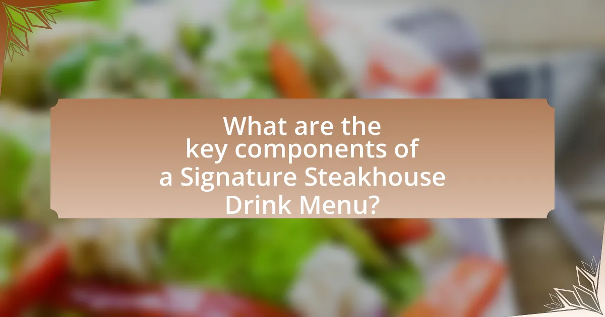 What are the key components of a Signature Steakhouse Drink Menu?