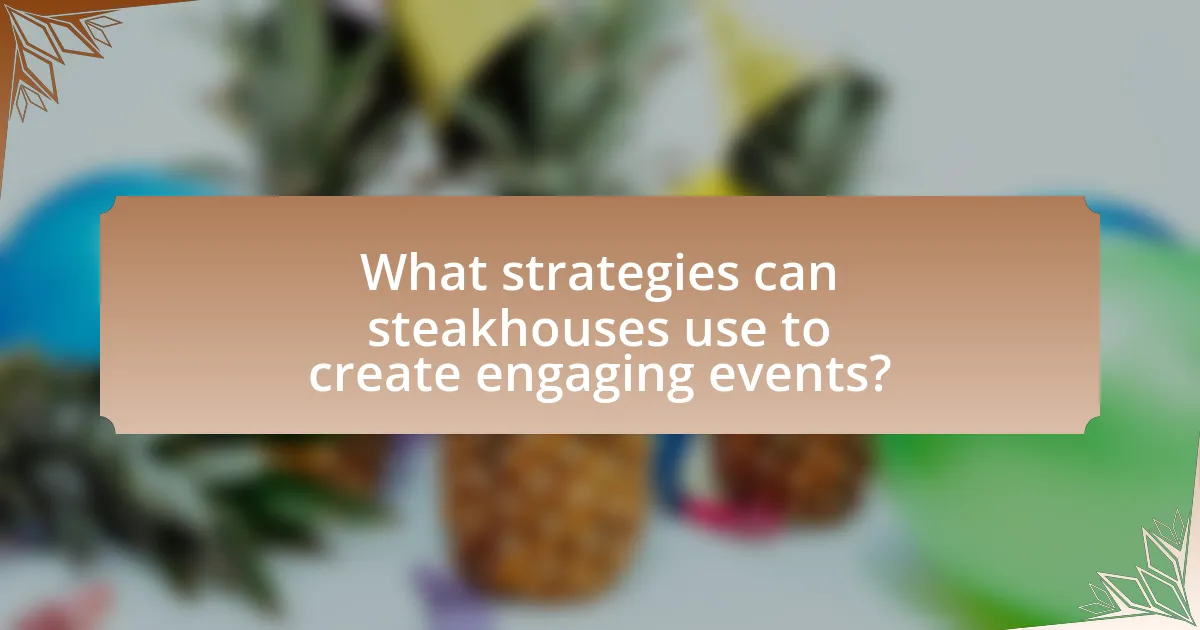 What strategies can steakhouses use to create engaging events?